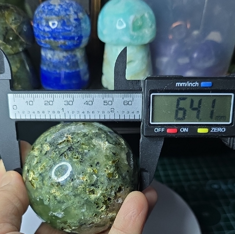 Super Druzy Prehnite Sphere - Picture 3 of 11
